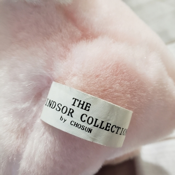 Vintage Windsor Collection By Chosun Pink White Bunny Rabbit 9" Stuffed Animal - Picture 7 of 9